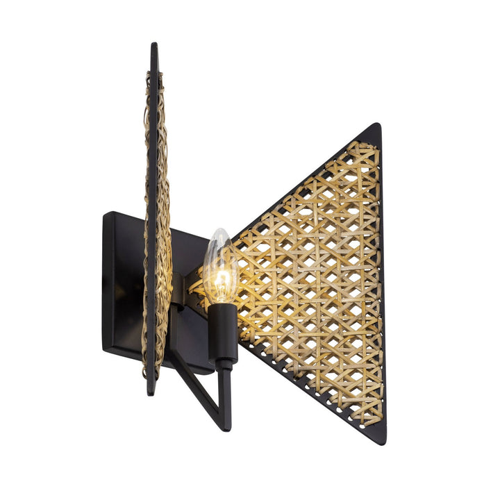 Varaluz Machina 379W01MBS Wall Sconce Light - Matte Black/Sulihiya