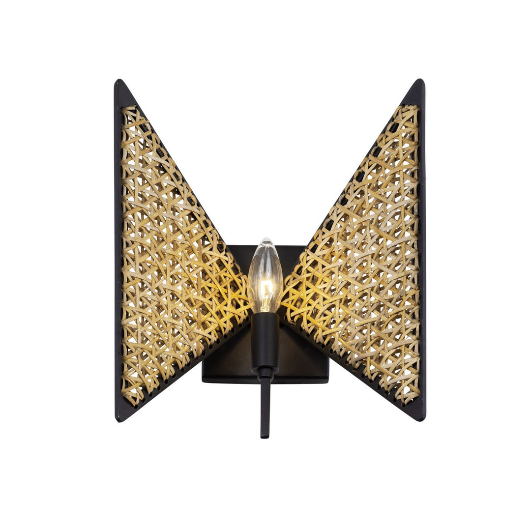 Varaluz Machina 379W01MBS Wall Sconce Light - Matte Black/Sulihiya
