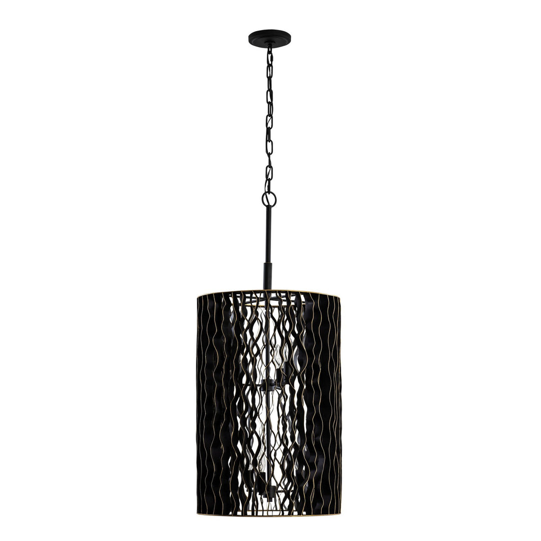 Varaluz Estela 380F06MBFG Pendant Light - Matte Black/French Gold