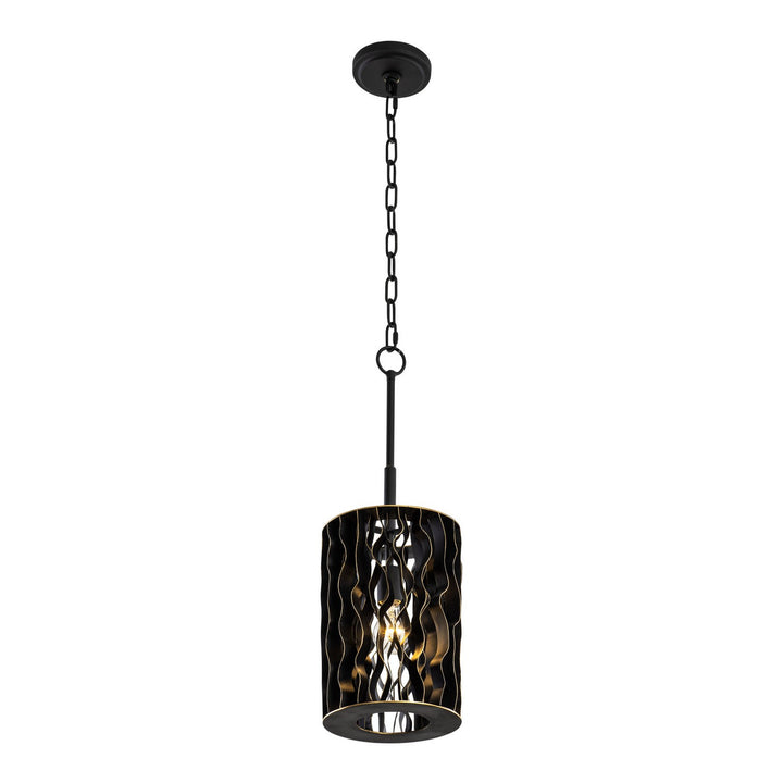 Varaluz Estela 380M01MBFG Pendant Light - Matte Black/French Gold
