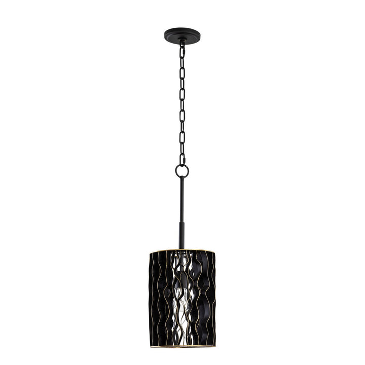 Varaluz Estela 380M01MBFG Pendant Light - Matte Black/French Gold