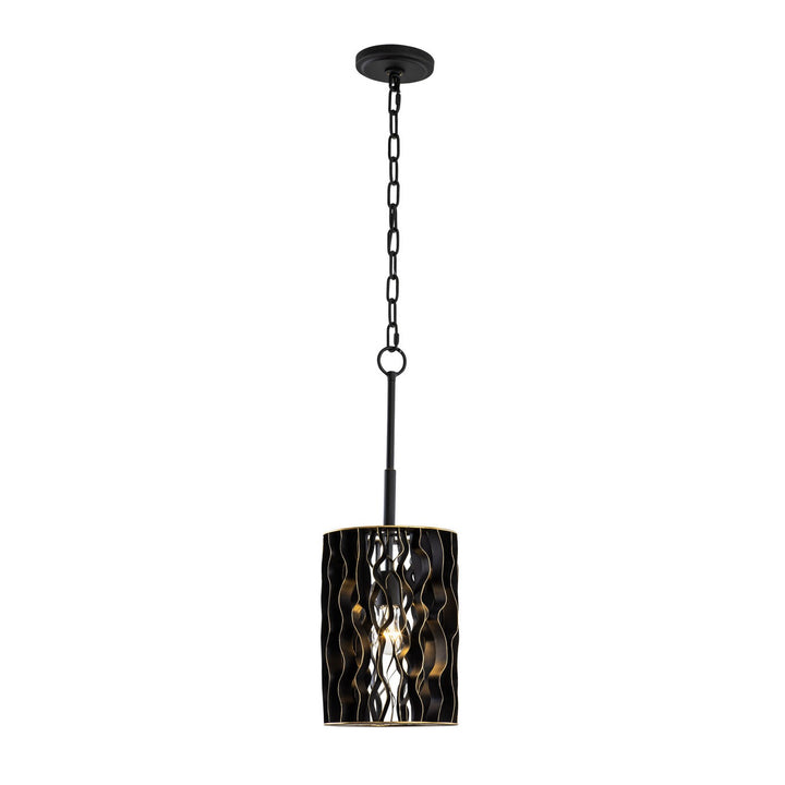 Varaluz Estela 380M01MBFG Pendant Light - Matte Black/French Gold