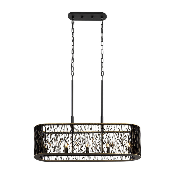 Varaluz Estela 380N05MBFG Pendant Light - Matte Black/French Gold