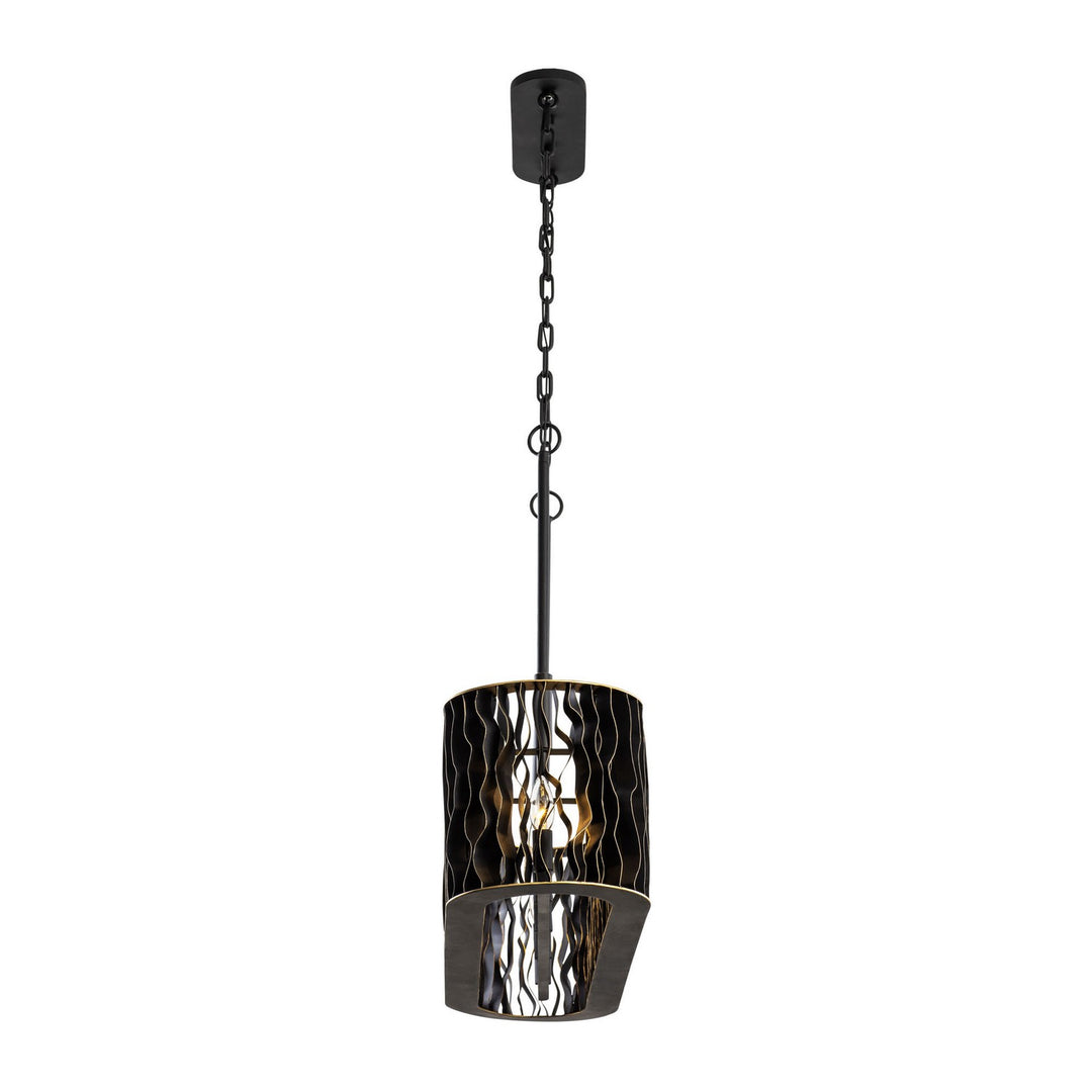 Varaluz Estela 380N05MBFG Pendant Light - Matte Black/French Gold