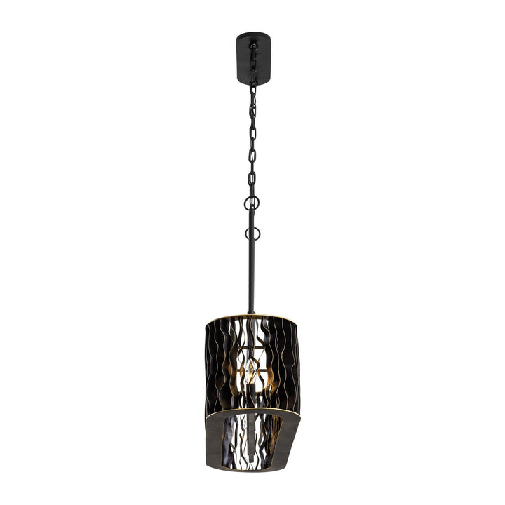 Varaluz Estela 380N05MBFG Pendant Light - Matte Black/French Gold