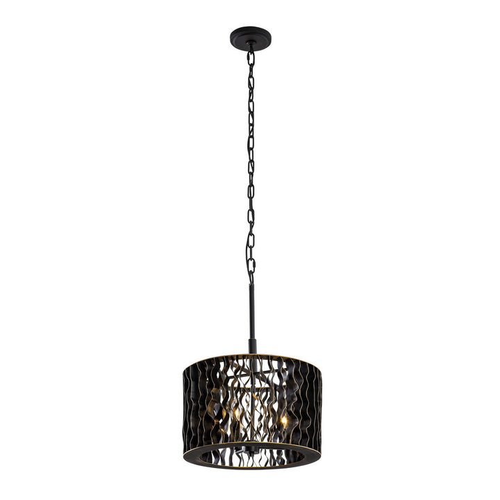 Varaluz Estela 380P03MBFG Pendant Light - Matte Black/French Gold