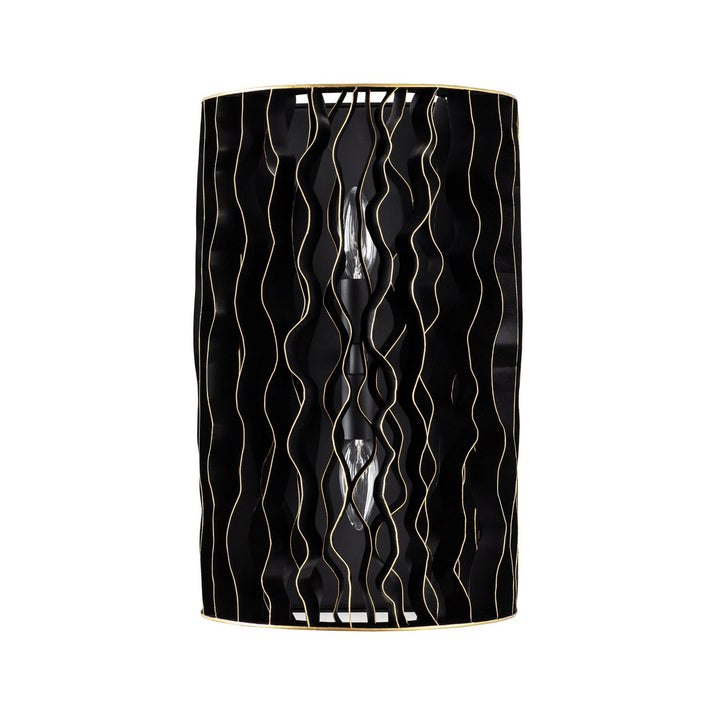 Varaluz Estela 380W02MBFG Wall Sconce Light - Matte Black/French Gold