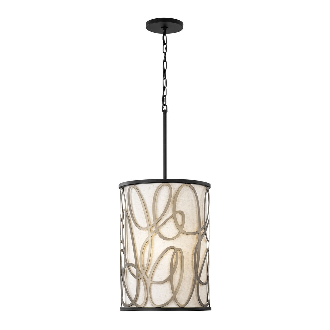 Varaluz Scribble 381F06MBAR Pendant Light - Matte Black/Artifact