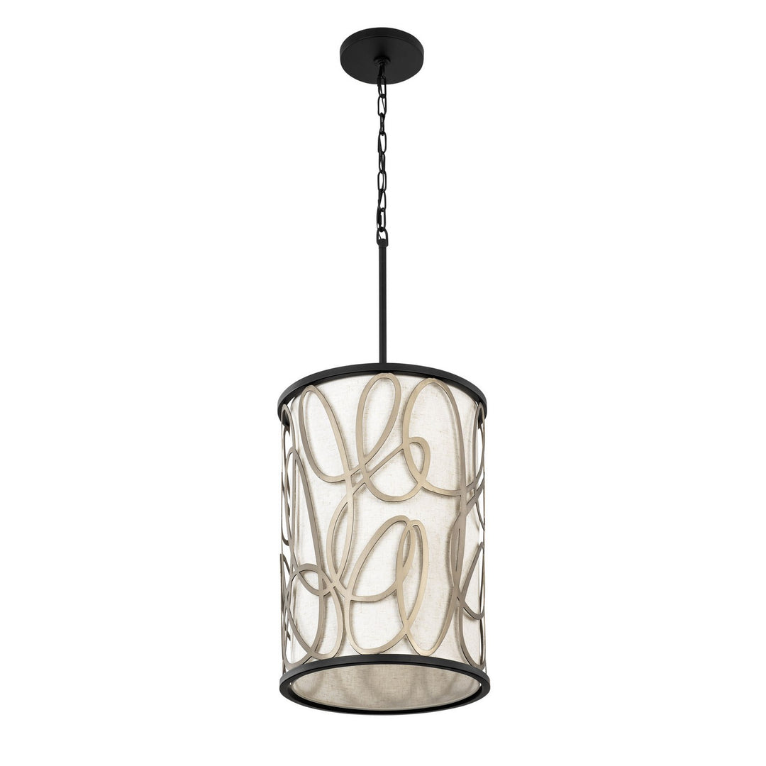 Varaluz Scribble 381F06MBAR Pendant Light - Matte Black/Artifact