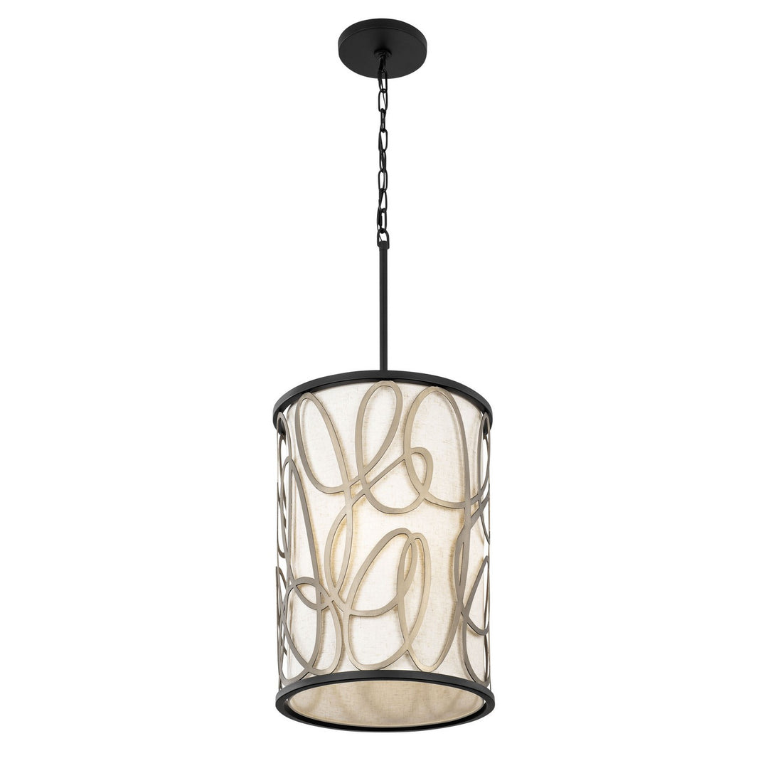 Varaluz Scribble 381F06MBAR Pendant Light - Matte Black/Artifact
