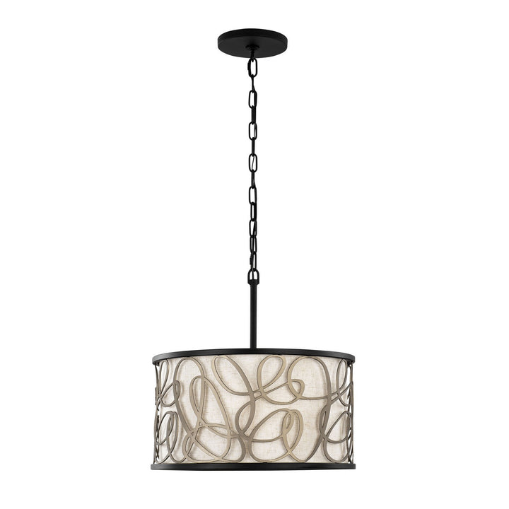 Varaluz Scribble 381P03MBAR Pendant Light - Matte Black/Artifact