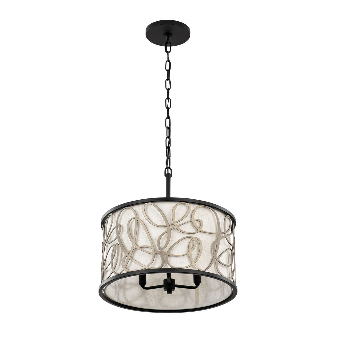 Varaluz Scribble 381P03MBAR Pendant Light - Matte Black/Artifact