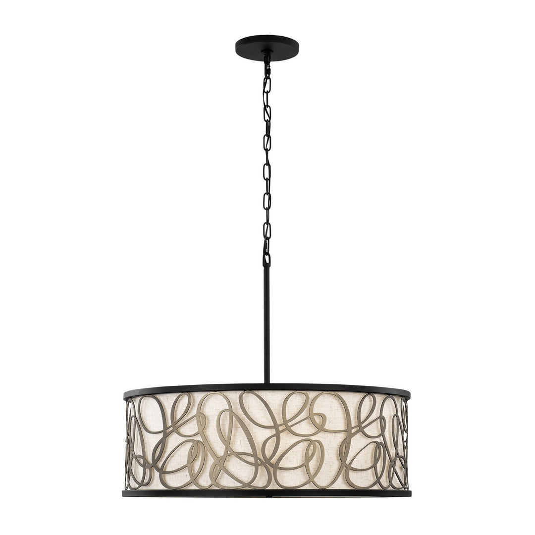 Varaluz Scribble 381P06MBAR Chandelier Light - Matte Black/Artifact