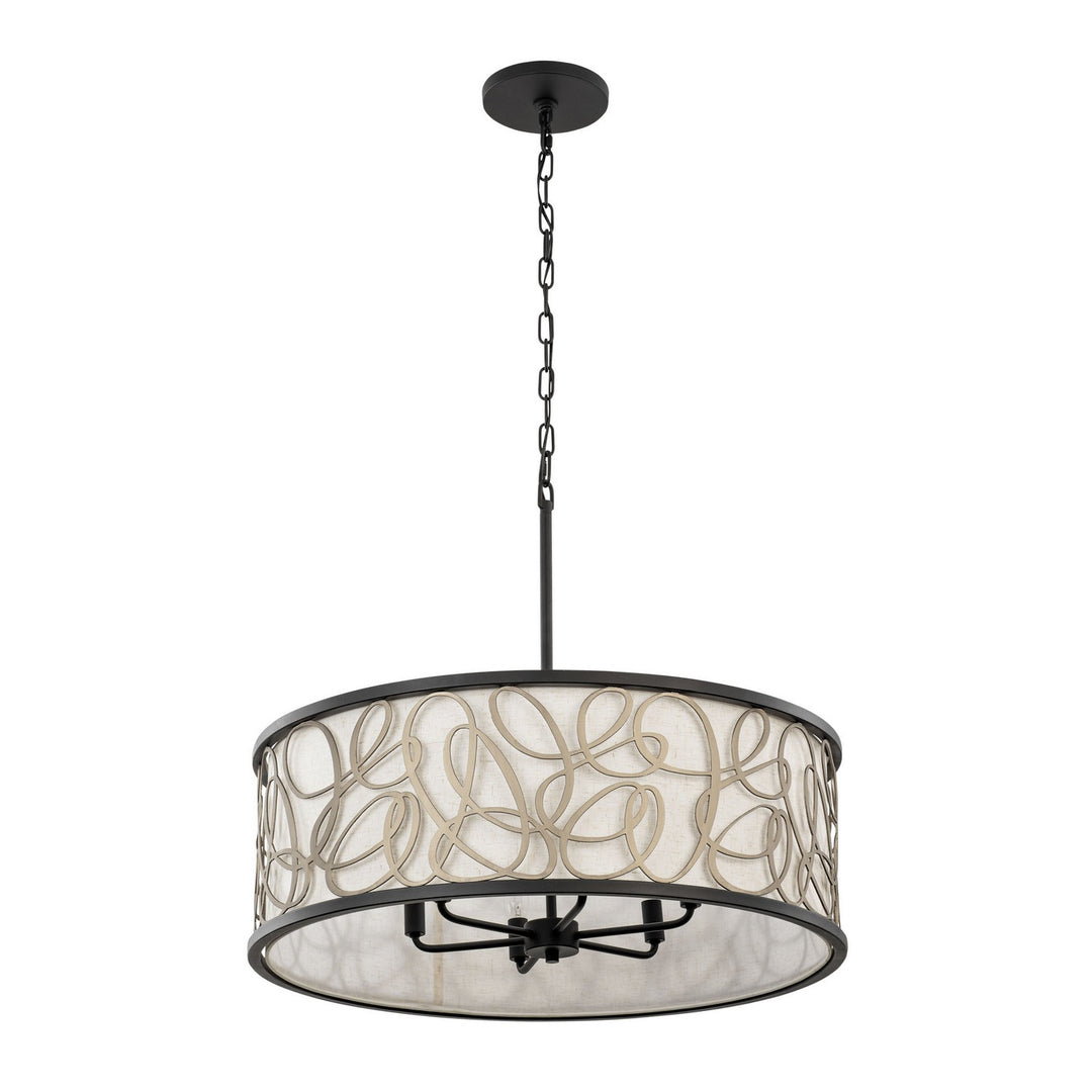 Varaluz Scribble 381P06MBAR Chandelier Light - Matte Black/Artifact