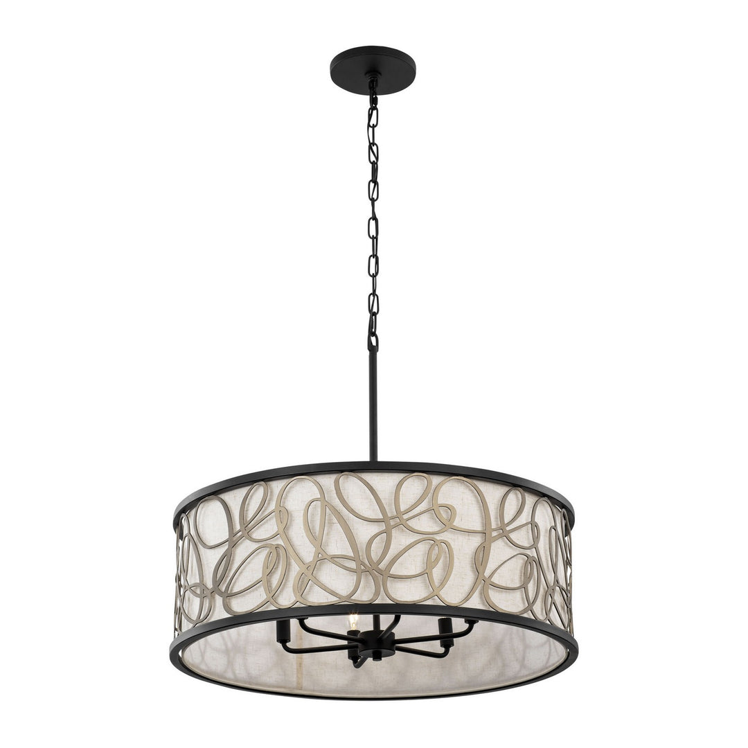 Varaluz Scribble 381P06MBAR Chandelier Light - Matte Black/Artifact