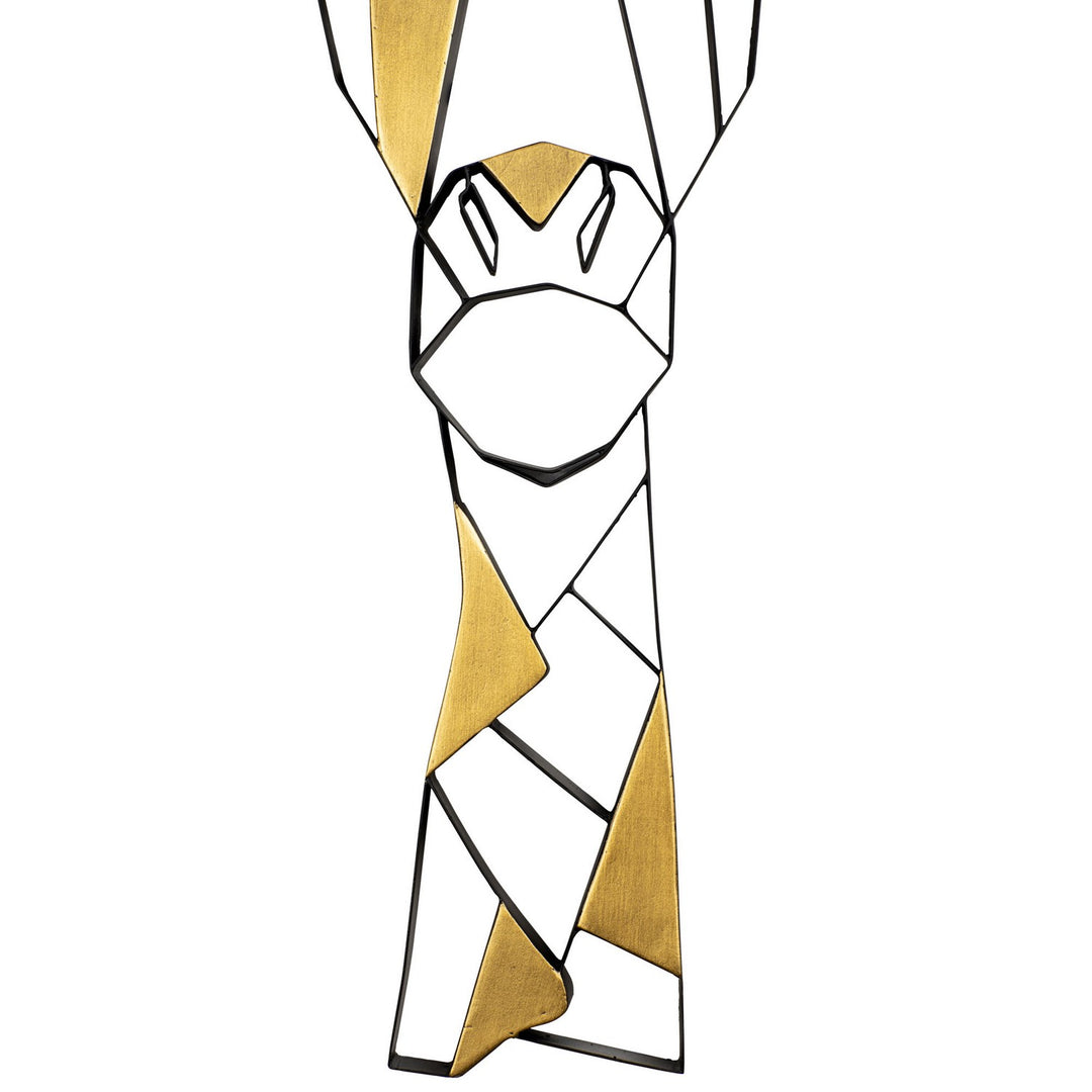 Varaluz Lighting 425WA80 Modern Geometric Animal Kingdom Mirror Matte Black/Antique Gold Leaf