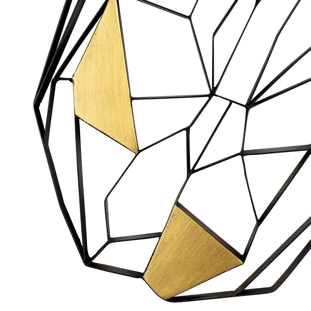 Varaluz Lighting 425WA81 Modern Geometric Animal Kingdom Mirror Matte Black/Antique Gold Leaf