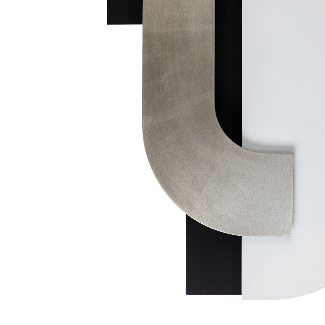 Varaluz Lighting 425WA90 Modern Danny Mirror Matte Black / Matte White / Silver And Gold Leaf