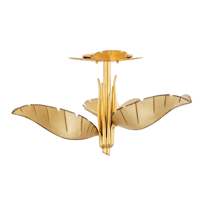 Varaluz Banana Leaf 901S03GO Ceiling Light - Gold/Dark Edging