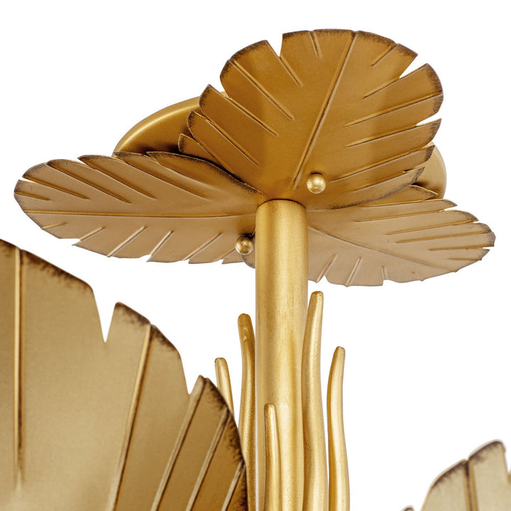 Varaluz Banana Leaf 901S03GO Ceiling Light - Gold/Dark Edging