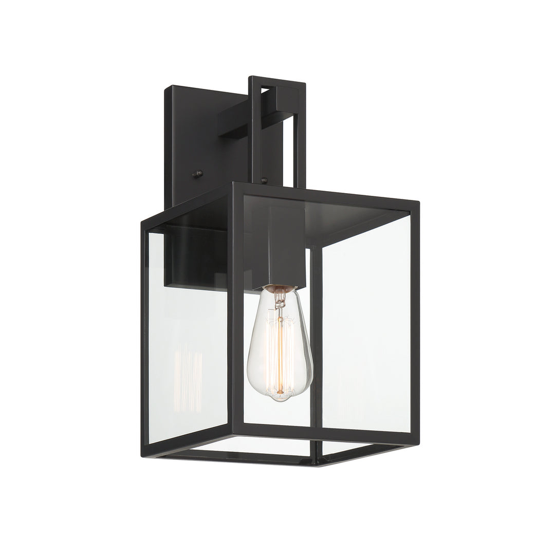 Designers Fountain D297M-8EW-MB Preston One Light Wall Lantern Outdoor Black