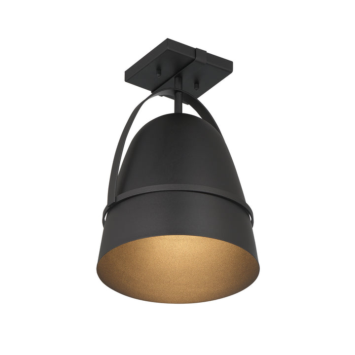 Designers Fountain D302M-SF-BK Rue One Light Semi Flush Mount Outdoor Black