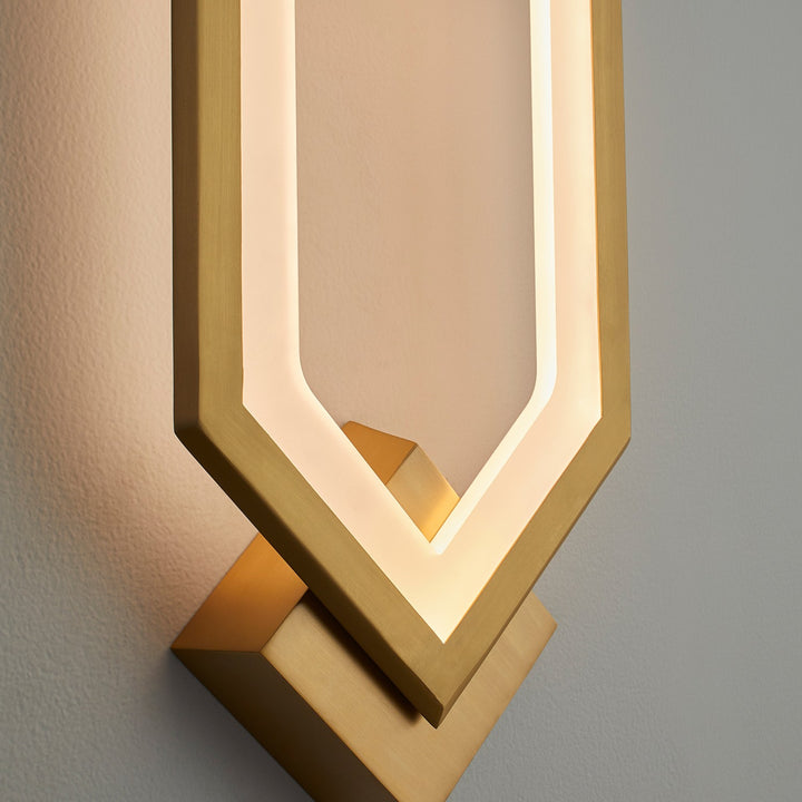 Oxygen 3-59-40 Aegis LED Wall Sconce Light Outdoor Aged Brass