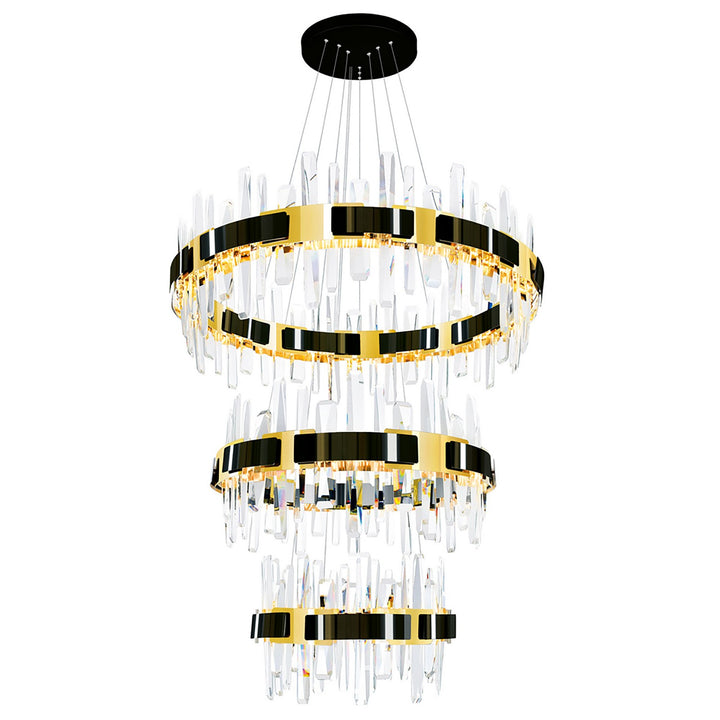 CWI Aya 1592P32-3-612 Chandelier Light - Pearl_Black_Titanium_Gold