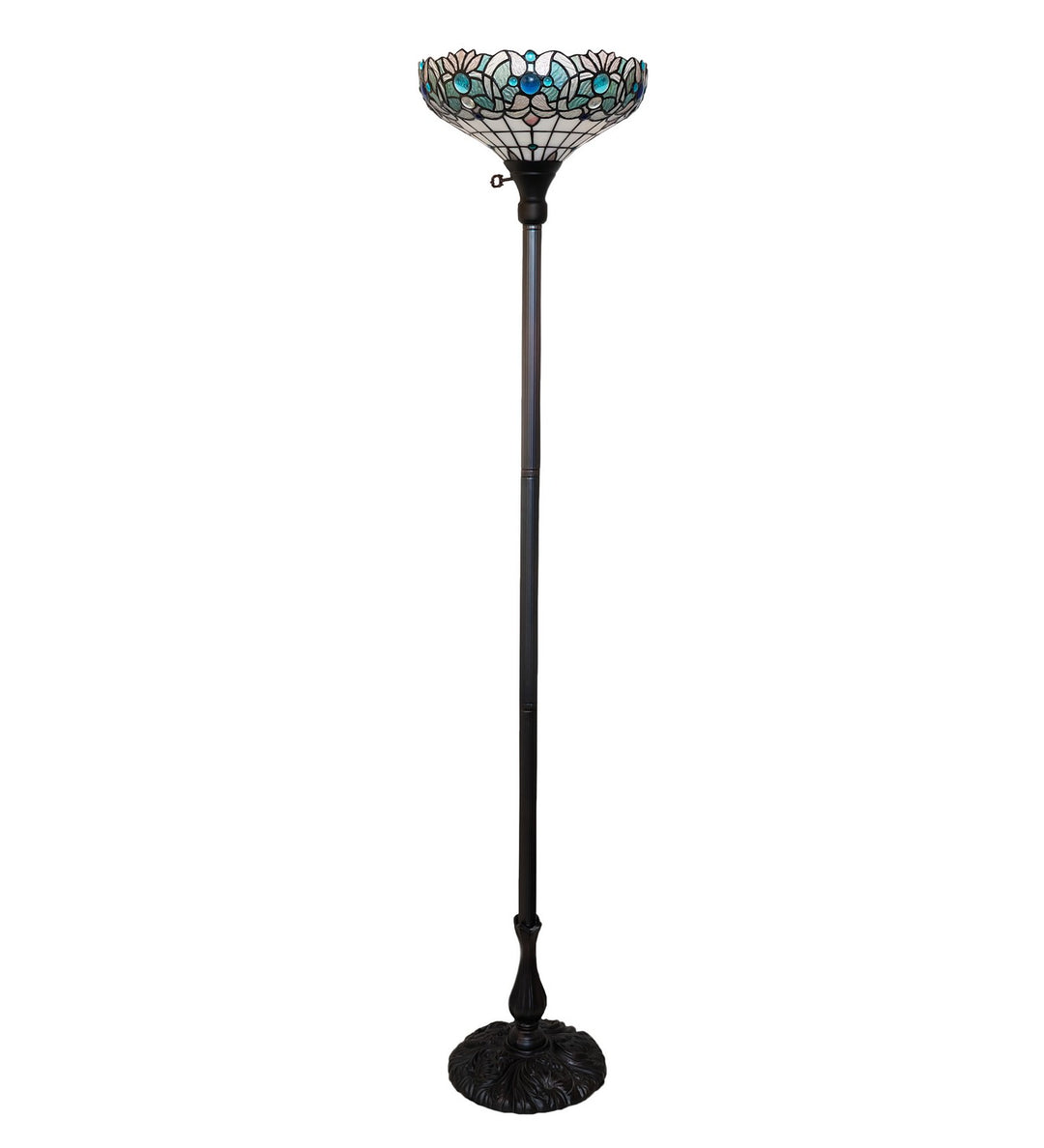 Meyda Tiffany Lighting 255708 Angelica One Light Torchiere Lamp Bronze / Dark