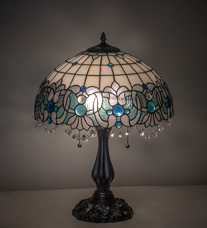 Meyda Tiffany Lighting 255709 Angelica Two Light Table Lamp Lamp Bronze / Dark