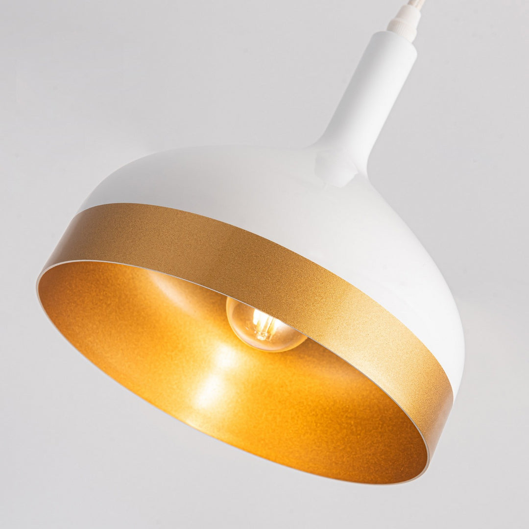 Artcraft Dash SC13351WH Pendant Light - White & Gold