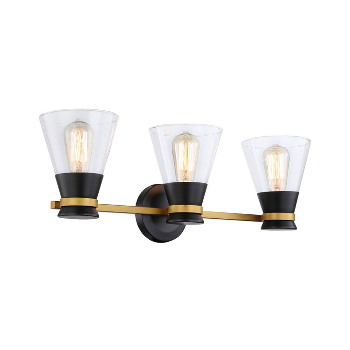 Artcraft Kanata AC11803BB Bath Vanity Light 26 in. wide - Black & Brushed Brass