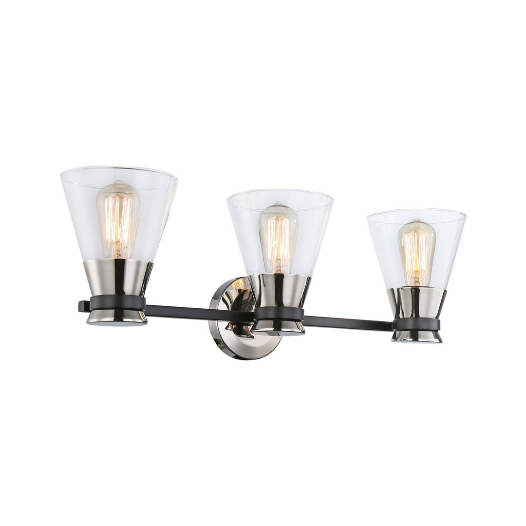 Artcraft Kanata AC11803NB Bath Vanity Light 26 in. wide - Black & Brushed Nickel