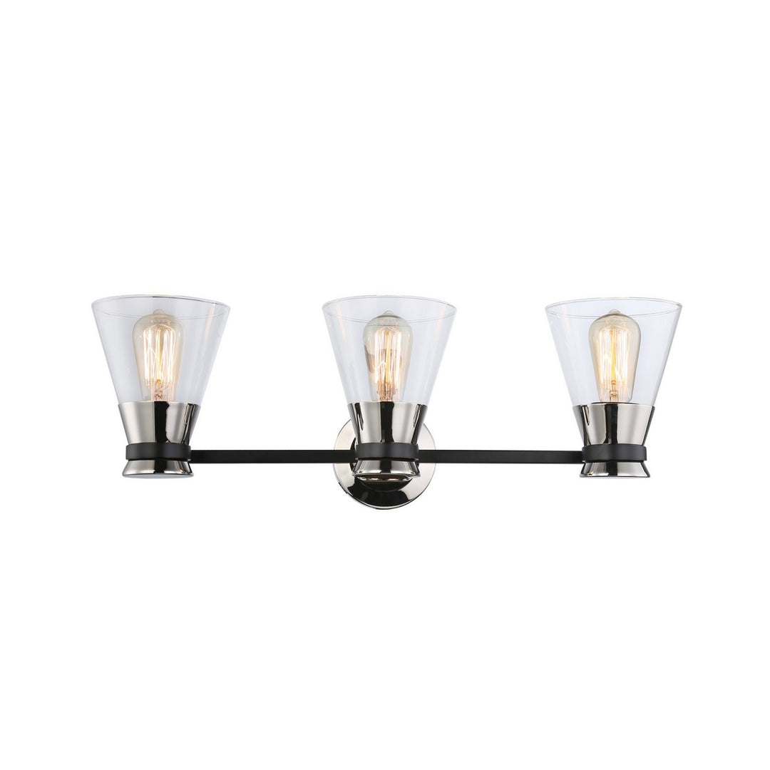 Artcraft Kanata AC11803NB Bath Vanity Light 26 in. wide - Black & Brushed Nickel