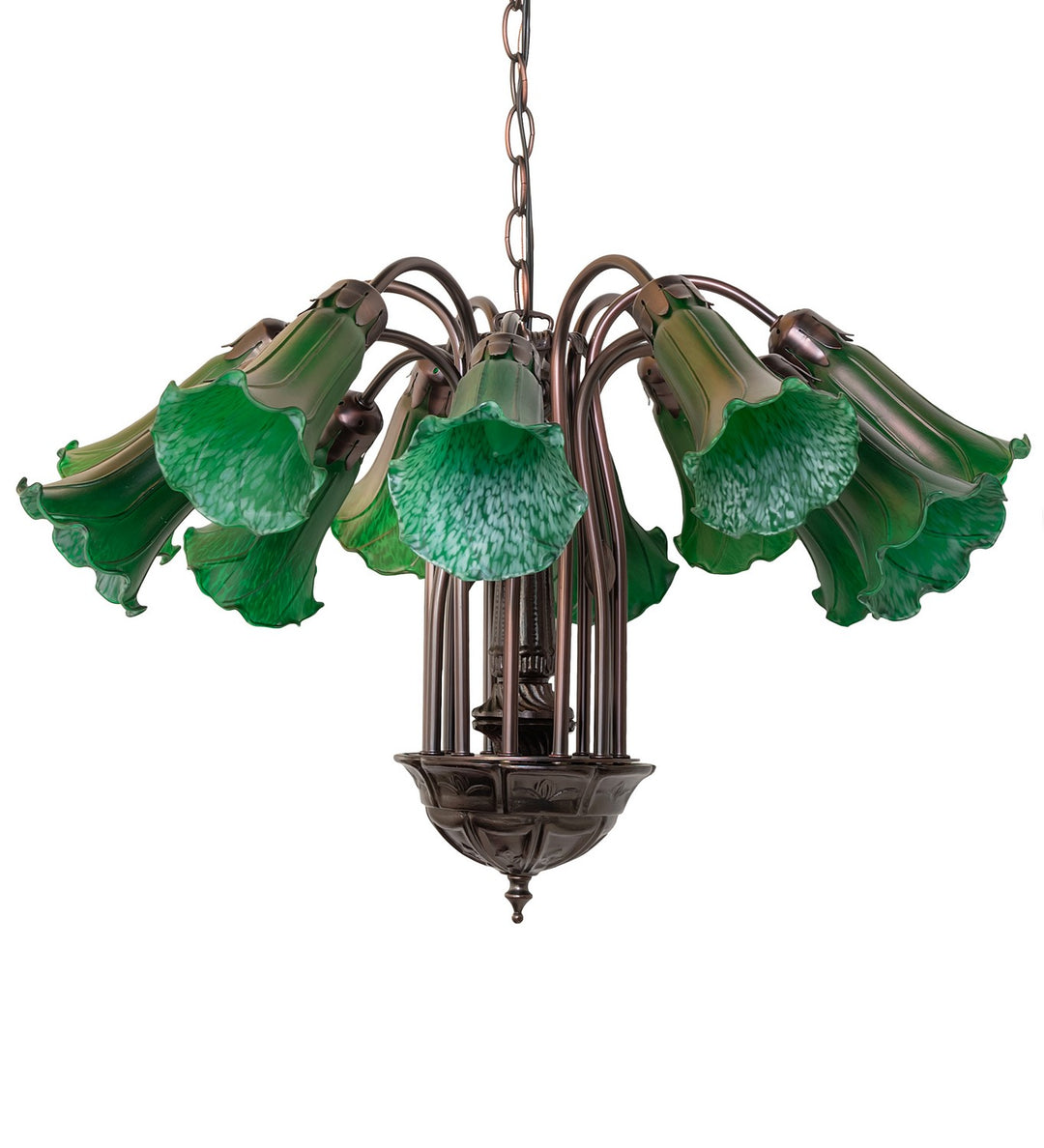 Meyda Tiffany Green 14136 Chandelier Light - Mahogany Bronze