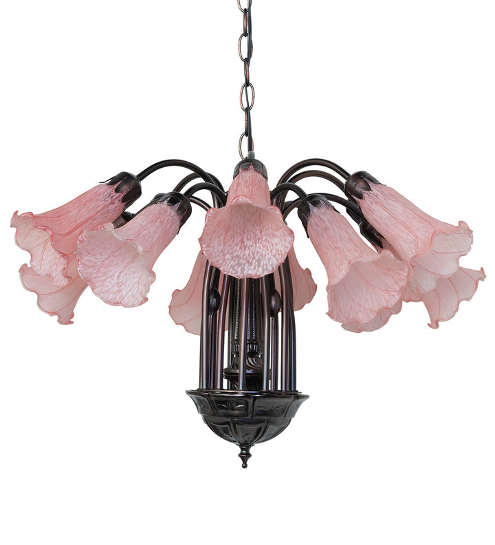 Meyda Tiffany Pink 147292 Chandelier Light - Mahogany Bronze