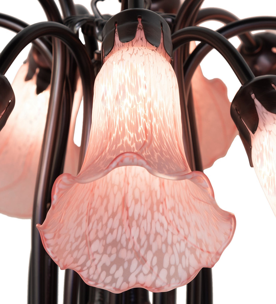 Meyda Tiffany Pink 147292 Chandelier Light - Mahogany Bronze