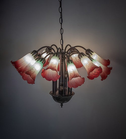 Meyda Tiffany Seafoam/Cranberry 185083 Chandelier Light - Mahogany Bronze