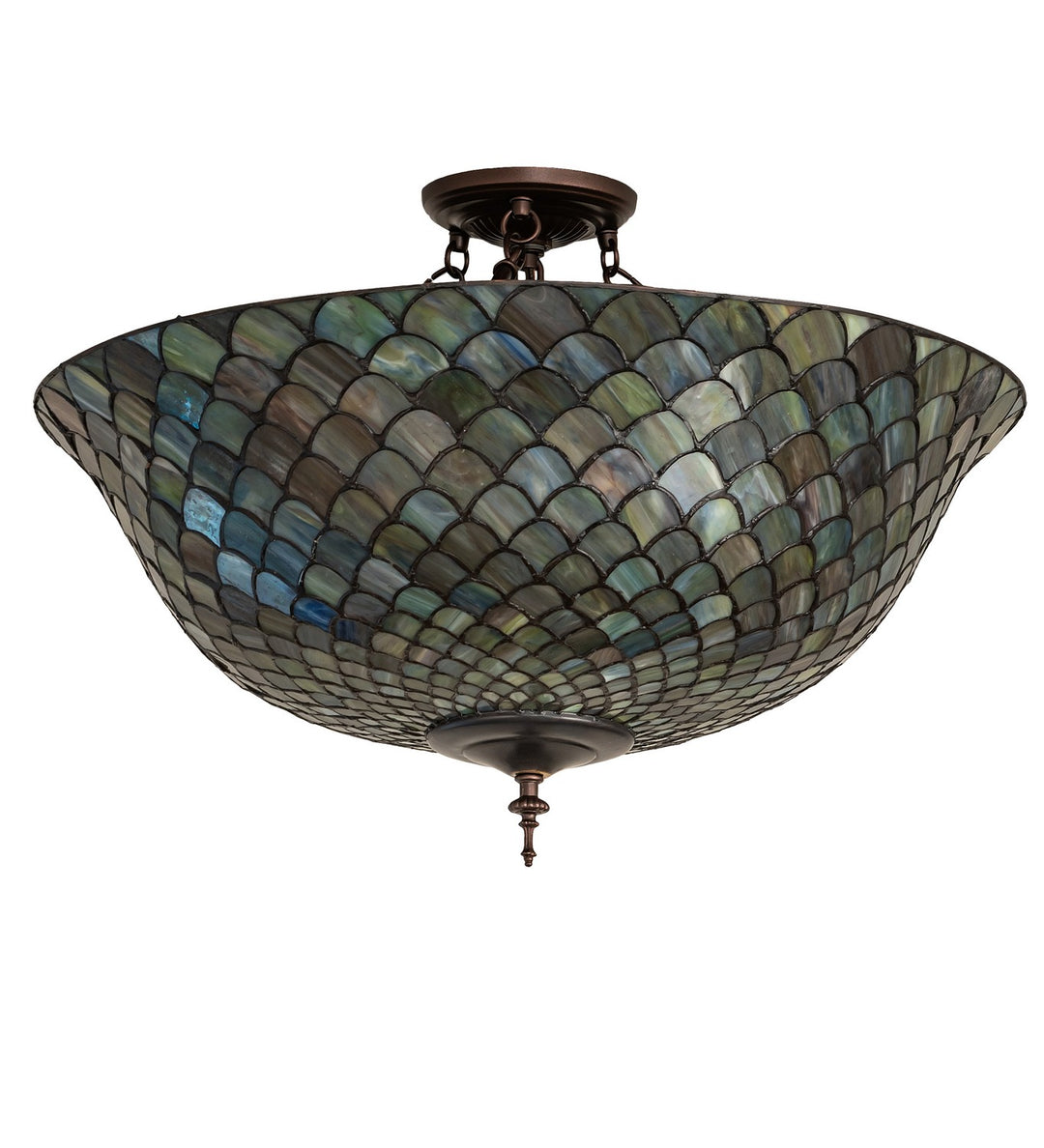 Meyda Tiffany Tiffany Fishscale 256191 Ceiling Light - Mahogany Bronze