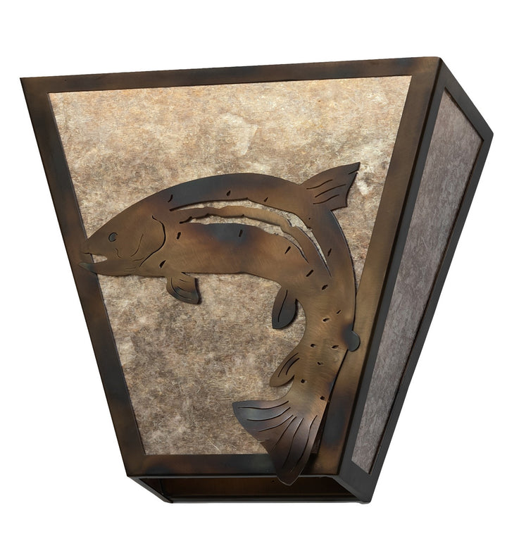 Meyda Tiffany Leaping Trout 258986 Wall Light - Antique Copper,Burnished