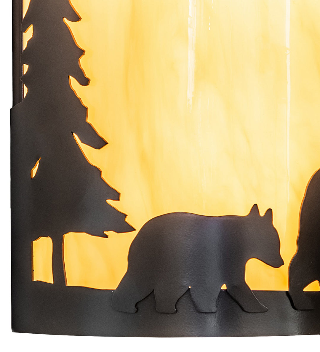 Meyda Tiffany Pine Tree And Bear 260205 Wall Light - Timeless Bronze