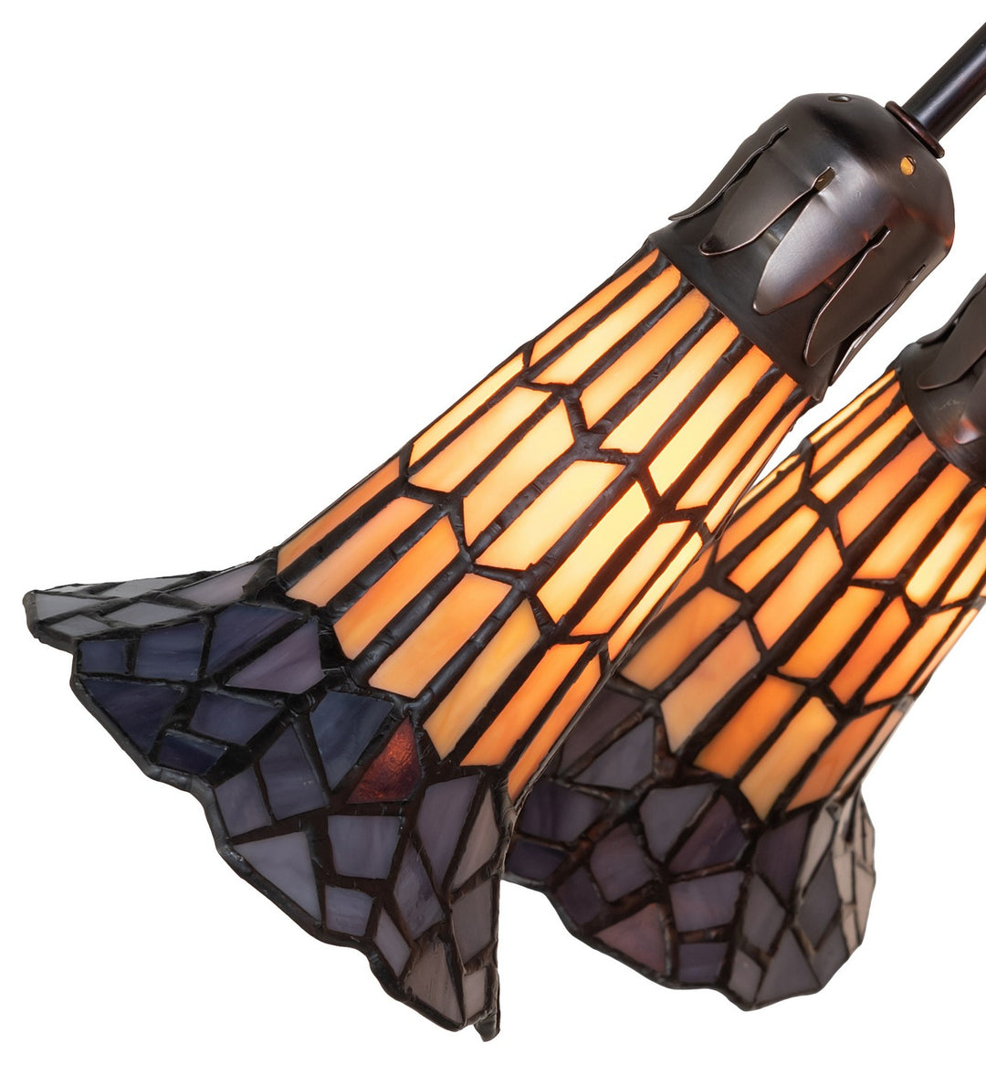 Meyda Tiffany Lighting 261669 Stained Glass Pond Lily Ten Light Table Lamp Lamp Bronze / Dark