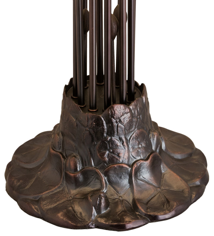 Meyda Tiffany Lighting 261669 Stained Glass Pond Lily Ten Light Table Lamp Lamp Bronze / Dark