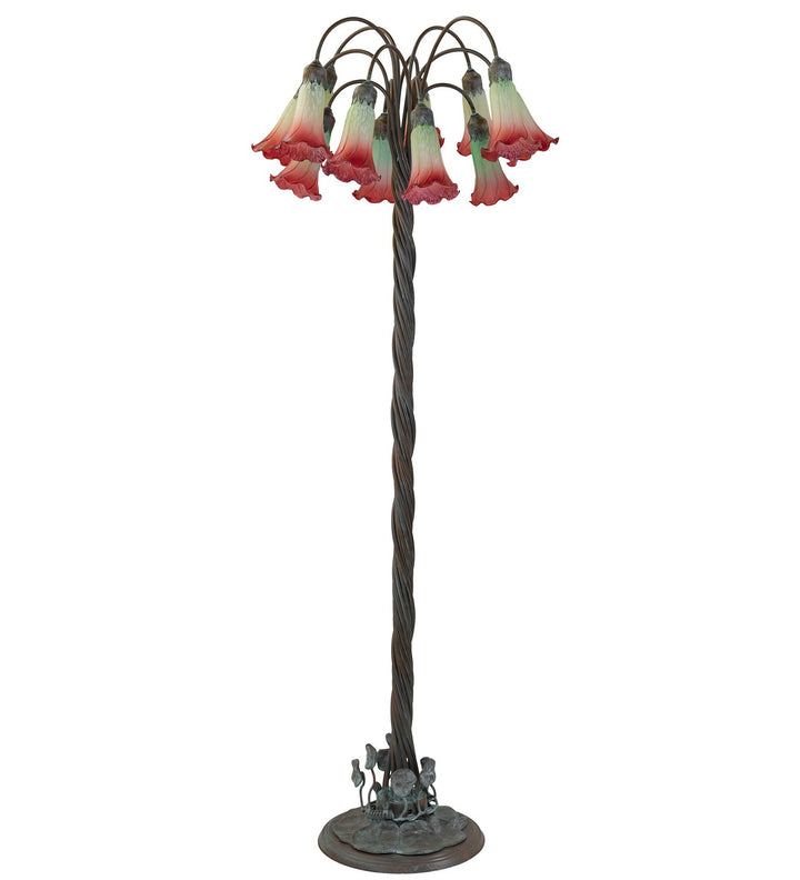 Meyda Tiffany Lighting 262109 Pink/White 12 Light Floor Lamp Lamp Bronze / Dark