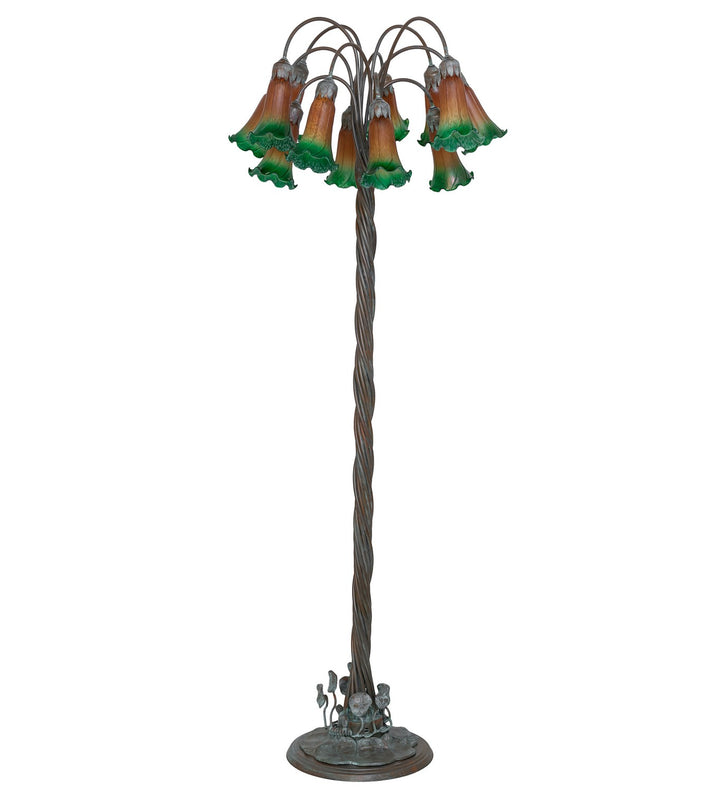 Meyda Tiffany Lighting 262111 Amber/Green 12 Light Floor Lamp Lamp Bronze / Dark