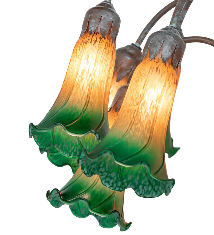 Meyda Tiffany Lighting 262111 Amber/Green 12 Light Floor Lamp Lamp Bronze / Dark