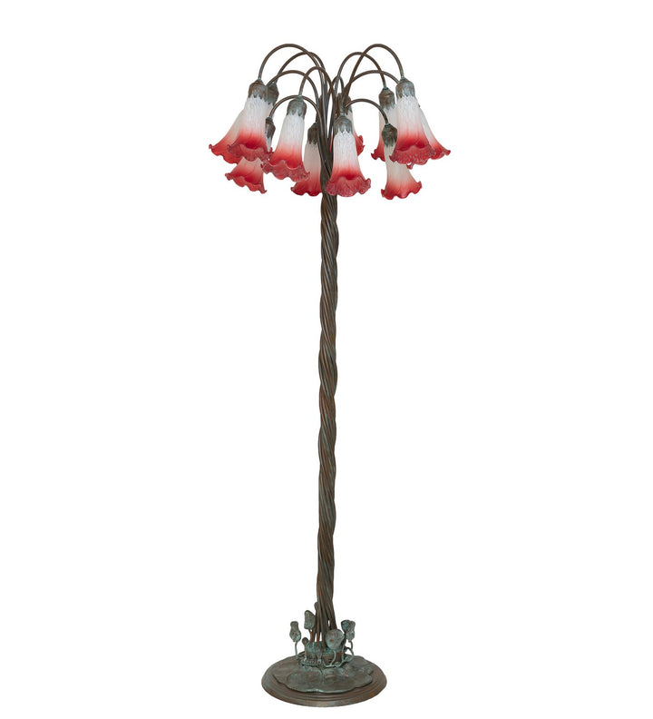 Meyda Tiffany Lighting 262113 Pink/White 12 Light Floor Lamp Lamp Bronze / Dark