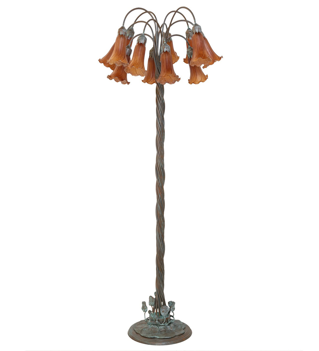 Meyda Tiffany Lighting 262114 Amber 12 Light Floor Lamp Lamp Bronze / Dark