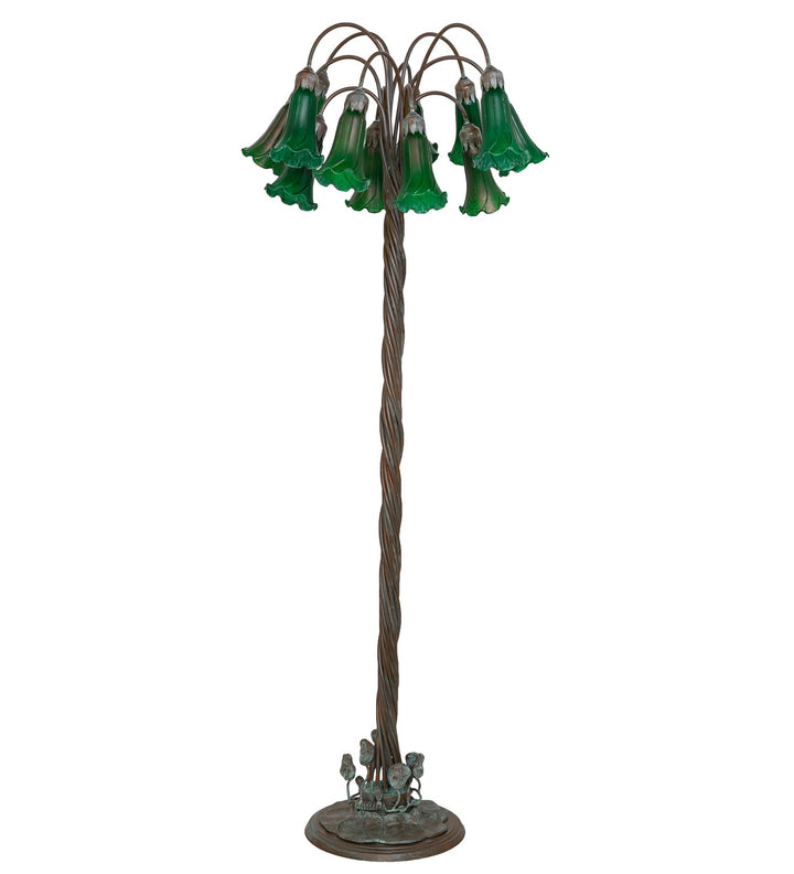 Meyda Tiffany Lighting 262115 Green 12 Light Floor Lamp Lamp Bronze / Dark