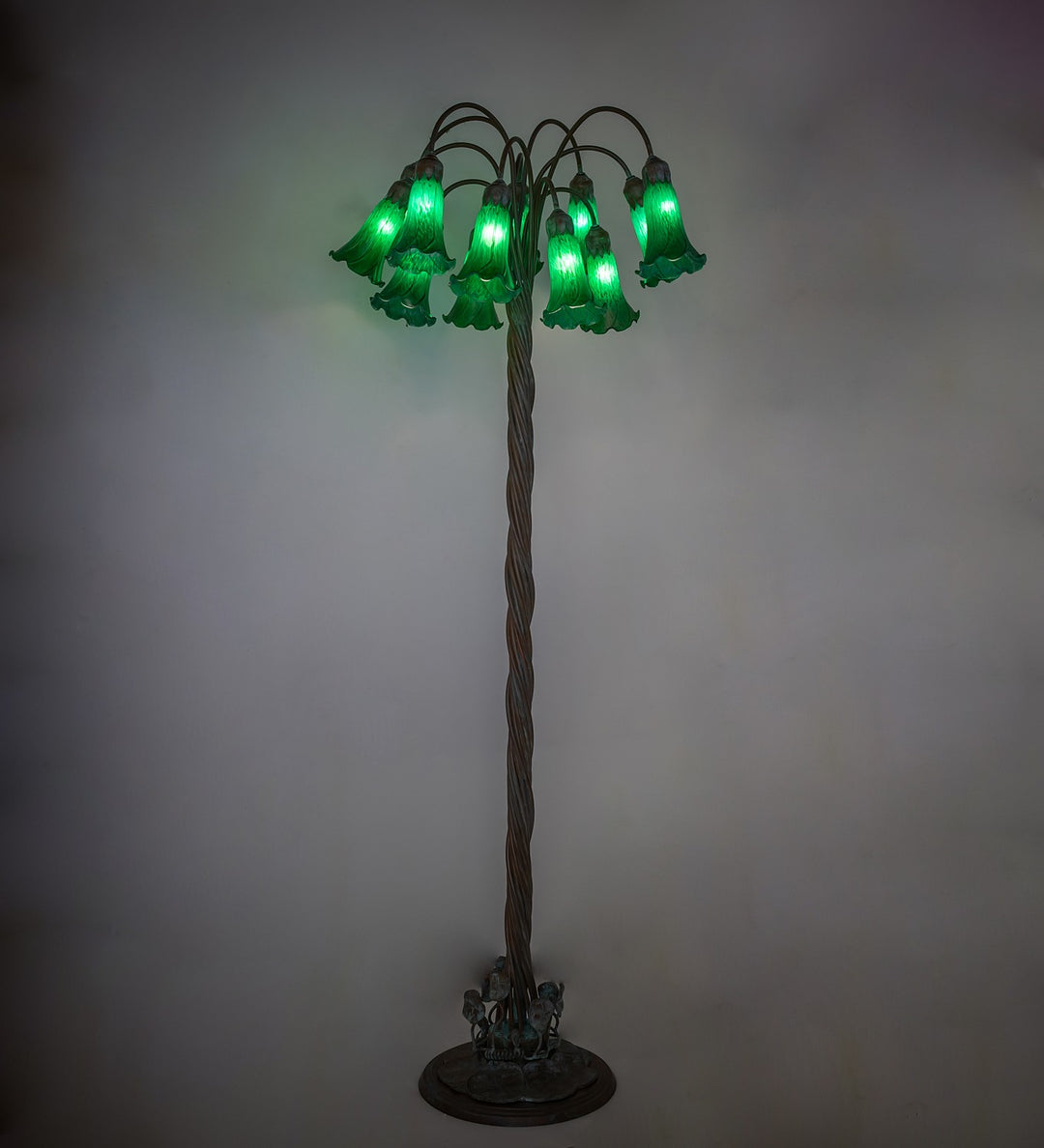 Meyda Tiffany Lighting 262115 Green 12 Light Floor Lamp Lamp Bronze / Dark